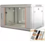 IT-BUDGET 19 inch tinklo spintelė SWA - 4U - 570 x 450 mm - stiklinės durelės - nuimami šonai - montavimas ant sienos/grindų - priedų rinkinys - šviesiai pilka (90ITB19WS4645GG)