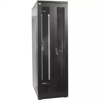 IT-BUDGET 42U 19 inch serverinė spinta komplektas 600x800mm perforuotos dvigubos durys 4 aktyvūs ventiliatoriai PDU lentynos išardoma juoda 90ITB19SRK4268DTS