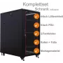 IT-BUDGET 19 inch serverio spintos SRK pilnas komplektas, 27U, 600x1000 mm, stiklo/plieno durelės, 4 ventiliatoriai, PDU, lentynos, surinkta, juoda 99ITB19SRK27610GSM