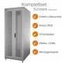 IT-BUDGET 19 inch Server Rack SRK komplektas - 42U - WxD 800x1000 mm - Perforuotos dvigubos durys priekyje ir gale - 4 aktyvūs ventiliatoriai - PDU - Lentynos - Surinktas - Šviesiai pilkas 99ITB19SRK42810DTGM