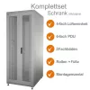 IT-BUDGET 19 inch Server Rack SRK komplektas - 42U - WxD 800x1000 mm - Perforuotos dvigubos durys priekyje ir gale - 4 aktyvūs ventiliatoriai - PDU - Lentynos - Surinktas - Šviesiai pilkas 99ITB19SRK42810DTGM