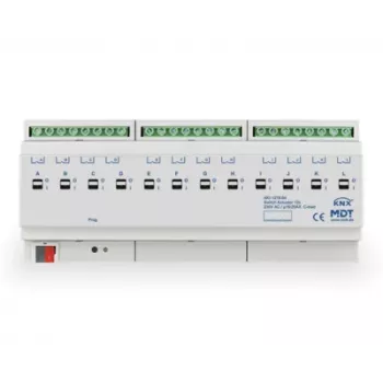 MDT AKI-1216.04 KNX komutatorius, 12 kanalų, 12 TE DIN bėgiui, 16/20 A, 230 V AC, talpinė apkrova 200 µF