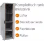 IT-BUDGET 19 inch Tinklo spintelė SRK pilnas rinkinys 38U 600x800 mm stiklinės/plieninės durelės 4 aktyvūs ventiliatoriai PDU lentynos išardytas šviesiai pilka 90ITB19SRK3868GG