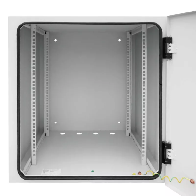 IT-BUDGET 19 inch tinklo spintelė, montuojama ant sienos, Easy - vientisos plieno durelės - 12U - W 600 x D 600 mm - lakštinis plienas - šviesiai pilka (90RR19CWV1266MG)