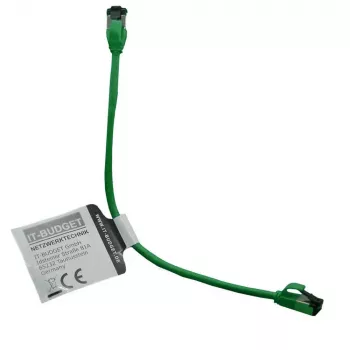 IT-BUDGET Cat.8.1 plonas tinklo kabelis (patch), S/FTP, 40 Gbps, 2000 MHz, žalias, 0,15 m 90ITBSLIM81PK015GR