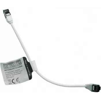 IT-BUDGET Cat.8.1 plonas tinklo kabelis S/FTP 28 AWG visas varis LSZH baltas 0,15 m 40Gbps PoE+ 90ITBSLIM81PK015W
