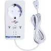 M-E MODERN-ELECTRONICS ME WA-5 vandens nuotėkio detektorius su integruotu lizdu, 230V, 2m jutiklio kabelis, garsinis signalas >85dB, raudonas LED, Schuko lizdo perjungimas 16A