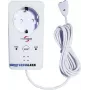 M-E MODERN-ELECTRONICS ME WA-5 vandens nuotėkio detektorius su integruotu lizdu, 230V, 2m jutiklio kabelis, garsinis signalas >85dB, raudonas LED, Schuko lizdo perjungimas 16A