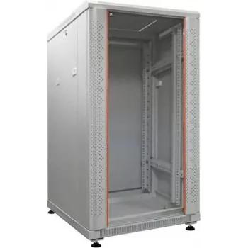 IT-BUDGET 19 inch Tinklo spintelė SRK - 18U - 600x800 mm - Stiklinės/Plieninės durelės - Išardoma - Šviesiai pilka 90ITB19SRK1868GGN
