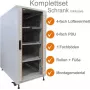 IT-BUDGET 19 inch Tinklo spintelė SRK Pilnas rinkinys, 18U, 600x800 mm, Stiklinės/Plieninės durys, 4 aktyvūs ventiliatoriai, PDU, lentynos, Surinkta, Šviesiai pilka 99ITB19SRK1868GGM