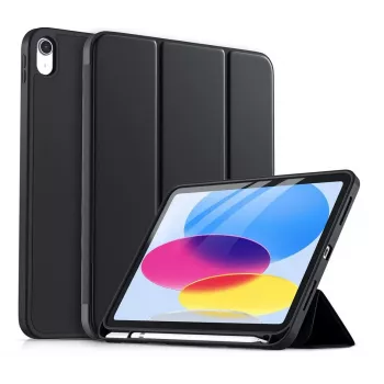DIGISTOR HK drivego dėklas iPad 11 kartos A16 2025 / 10 kartos 2022 (11/10,9 colio) su rašiklio laikikliu, trijų dalių stovu, automatiniu miego/budrumo režimu, lanksčiu TPU dangteliu, skirtas iPad 10 kartai/11 kartai, juodas