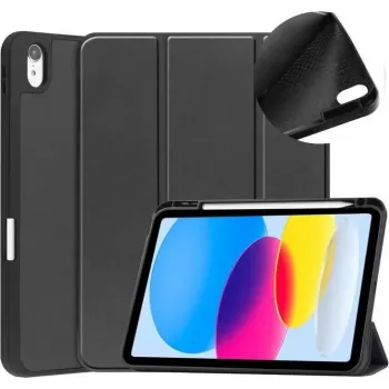 DIGISTOR HK drivego dėklas iPad 11 kartos A16 2025 / 10 kartos 2022 (11/10,9 colio) su rašiklio laikikliu, trijų dalių stovu, automatiniu miego/budrumo režimu, lanksčiu TPU dangteliu, skirtas iPad 10 kartai/11 kartai, juodas