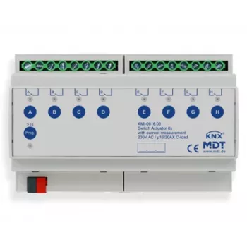 MDT AMI-0816.03 KNX perjungimo aktorius, 8 kanalų, 16/20 A, 230 V, 8 TE, DIN bėgelio