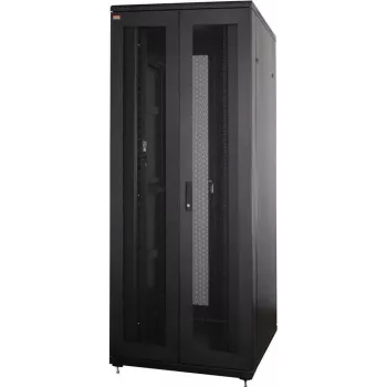 IT-BUDGET 19 colių serverių spintos SRK - 42U - 800x1000 mm - Perforuotos dvigubos durelės priekyje ir gale - Kabelių kanalai - Išskaidyta - Juoda 90ITB19SRK42810DTSN