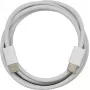 PowerRay USB-C į USB-C duomenų ir įkrovimo kabelis, 60W PD, nailonu pintas, 1m, baltas, urminis