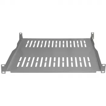IT-BUDGET 19 inch stelažo lentyna / įrangos padėklas - 80 kg apkrova - 350 mm gylis - reguliuojamo gylio tvirtinimas - šviesiai pilka (90ITB19FBX350G)