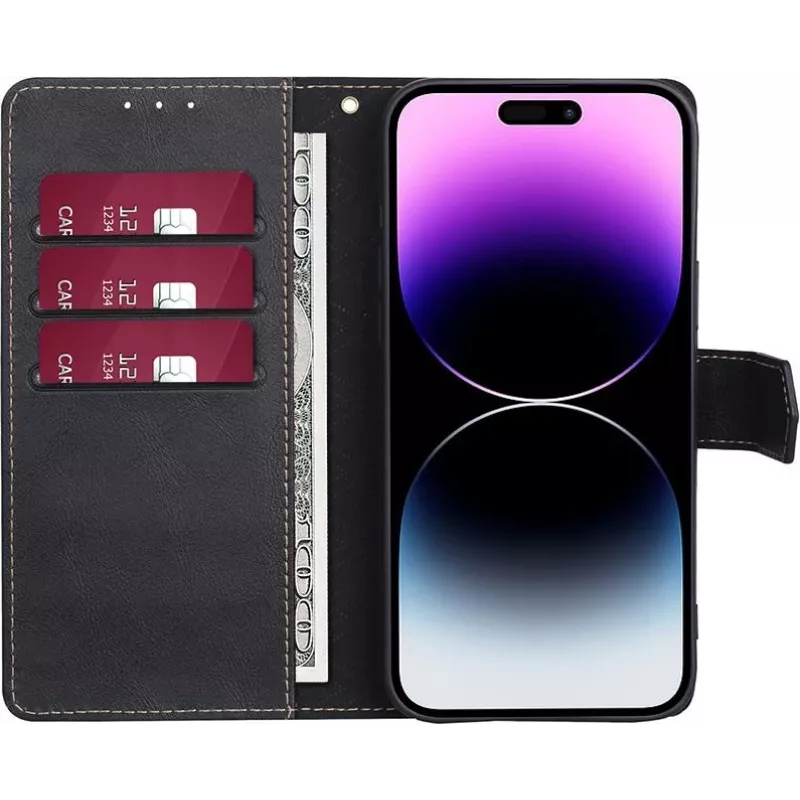 CYOO Premium BookCase piniginis dėklas Apple iPhone 14 Pro Max - juodas CY122794
