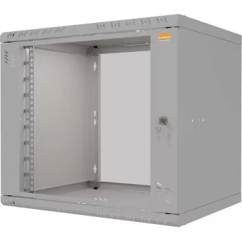 IT-BUDGET 19 inch sieninis spintelė TAUNUS 9U 450mm gylio stiklo durelės šviesiai pilka 90ITB19945GG