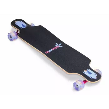 MUUWMI AU 560 Longboard Compact Cruiser Skateboard, ABEC 7 guoliai, LED šviečiantys ratukai, 7 sluoksnių kanadietiško klevo