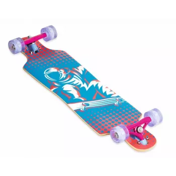 MUUWMI AU 560 Longboard Compact Cruiser Skateboard, ABEC 7 guoliai, LED šviečiantys ratukai, 7 sluoksnių kanadietiško klevo