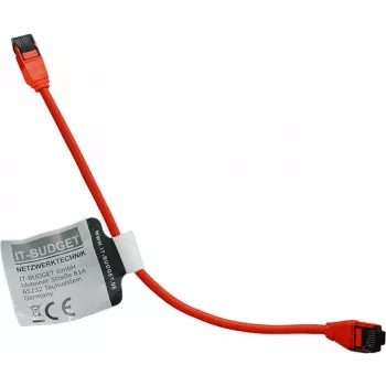IT-BUDGET Premium Slim Cat8.1 S/FTP tinklo kabelis, 0,25 m, raudonas, 40 Gbps, be halogenų 90ITBSLIM81PK025R