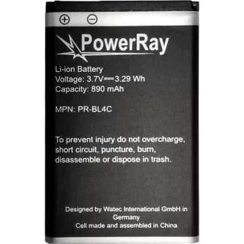 PowerRay PR-BL4C 890 mAh Li-ion baterija Nokia 6300, didmeninė pakuotė
