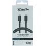 PowerRay USB-C į Lightning pintas kabelis 3 m, tekstilinis pilkas PR-DCCL300TGY