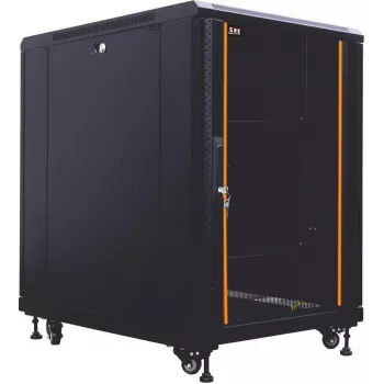 IT-BUDGET 19 inch Tinklo spintos SRK - 12U - 600x800 mm - Stiklo/Plieno durys - Surinkta - Juoda (99ITB19SRK1268GSNM)