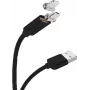 CYOO magnetinis USB įkrovimo ir duomenų kabelis - 2-in-1 Micro USB ir Lightning į USB - 1m - juodas