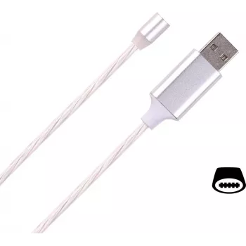 CYOO Flow Light Magnet USB Type-C kabelis 1m baltas su LED įkrovimo ir duomenų sinchronizavimo funkcija CY121476
