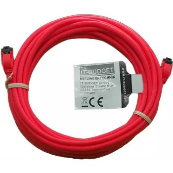 IT-BUDGET Premium Patchkabel Slim AWG 28 Cat.8.1 2000 MHz halogenfrei PoE+ 40GBit raudonas 5 m (90ITBSLIM81PK5R)