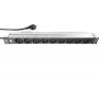 LIEBERNETZ Silence Rack 19 inch 9 vietų maitinimo juosta, 2 m kabelis, juoda/sidabrinė 90LNSDL199S