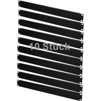 IT-BUDGET SPAR-PACK 10x 19 inch Rack tuščios plokštės 1U juodas plienas ZAA90ITBBP1HES