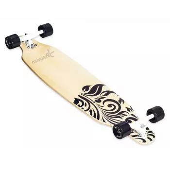 MUUWMI AU 559 ilgasis riedlentė (longboard) su 8 sluoksnių klevo deniu, ABEC 7 guoliais, 70mm ratais, medžio spalvos