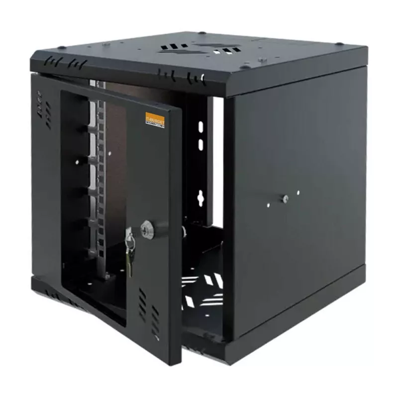 IT-BUDGET 10 inch tinklo spintelė mažų duomenų tinklų paskirstymui - 6U - 300 mm gylio - stiklinės durelės - užraktas - juoda (90ITB1063GS)