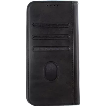 CYOO Premium BookCase dėklas Apple iPhone 13 - juodas sintetinės odos folio dėklas su kortelių skyreliais ir atlošiamu stovu CY122555
