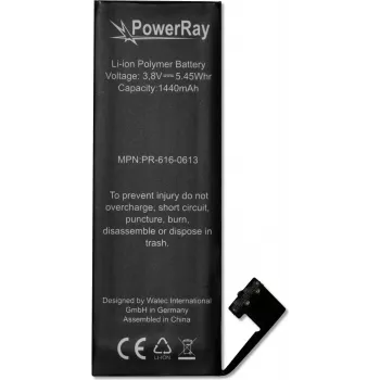 PowerRay baterija PR-616-0613, skirta iPhone 5, 1440 mAh, didmeninė pakuotė