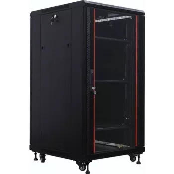 IT-BUDGET 19 inch Tinklo spintelė SRK - 22U - 600x800 mm - Stiklo/Plieno durelės - Išardoma - Juoda (90ITB19SRK2268GSN)