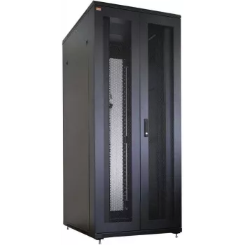 IT-BUDGET 19 colių serverių stovas/korpusas 42U, 800x1000 mm, perforuotos dvigubos priekinės ir galinės durelės, 4 aktyvūs ventiliatoriai, PDU, lentynos, išardomas, juodas 90ITB19SRK42810DTS