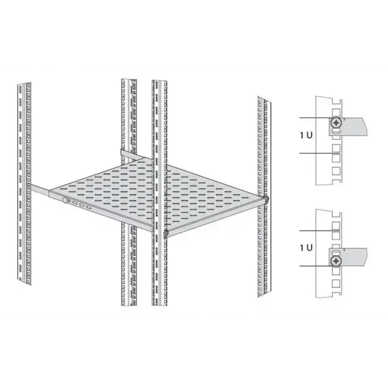 IT-BUDGET 19 inch įrangos lentyna 0,5U aukščio 550mm gylio 80kg apkrovos juoda 12WZ82648004550161