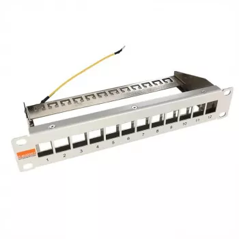 IT-BUDGET 10 inch tuščias patch panelis Keystone moduliams - 12 prievadų - ekranuotas - 1U - neužpildytas - pilkas (90ITB10MT12PG)