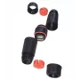 IT-BUDGET atsparus vandeniui RJ45 sujungėjas IP68 Cat.6A, skirta lauko ir pramonės naudojimui - 2 x RJ45 female - juodas (90ITBKK6AIP68)