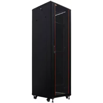 IT-BUDGET 19 inch Tinklo spintelė SRK, 38U, 600x800 mm, Stiklo/Plieno durys, Išardoma, Juoda 90ITB19SRK3868GSN