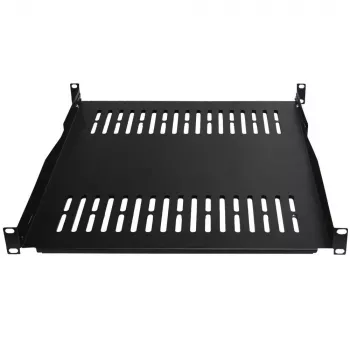 IT-BUDGET 19 inch fiksuota stovo lentyna / prietaisų padėklas, 80 kg apkrova, 450 mm gylis, reguliuojamo gylio tvirtinimas, juoda 90ITB19FBX450S