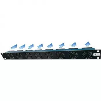 Liebernetz 19 colių 1U stelažo ventiliatoriaus blokas, horizontalus įtraukimas, 95 m³/h, 12V DC, 34 dB, juodas (90LN19LUE1HE8B)