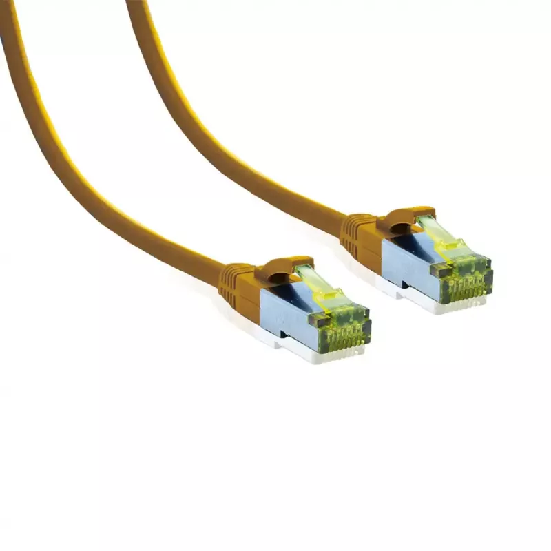IT-BUDGET Premium viso vario tinklo kabelis Cat.6A su Cat.7 kabeliu 600 MHz be halogenų PoE+ 10Gbit geltonas 0,25 m 90ITB6A7PK025Y
