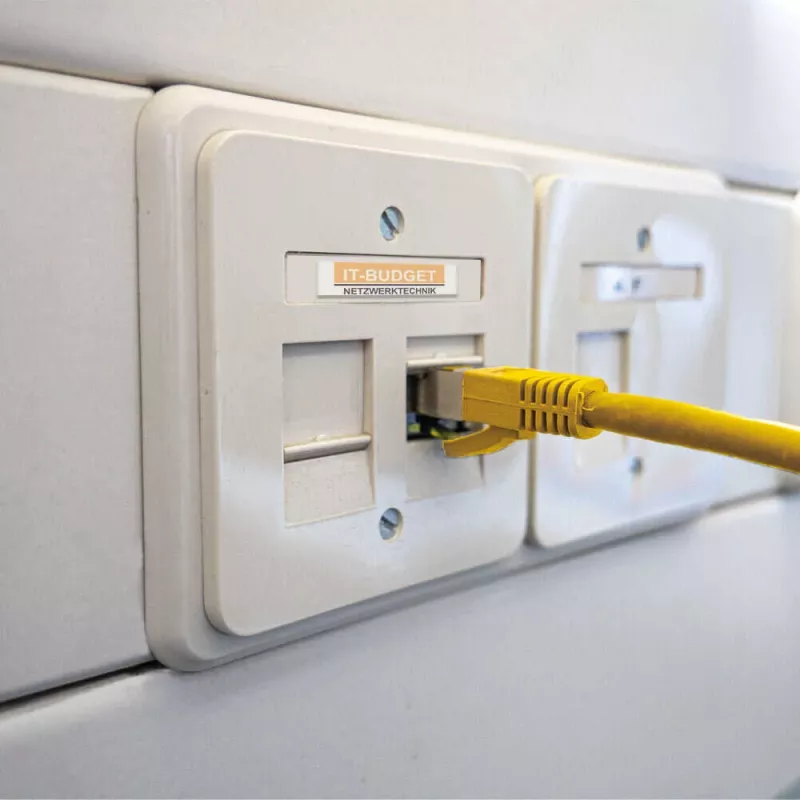 IT-BUDGET Premium viso vario tinklo kabelis Cat.6A su Cat.7 kabeliu 600 MHz be halogenų PoE+ 10Gbit geltonas 0,25 m 90ITB6A7PK025Y