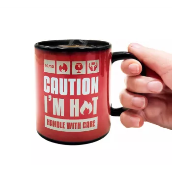 Mad Monkey Caution I am Hot termo kintantis puodelis 320 ml matinis juodas 2000152
