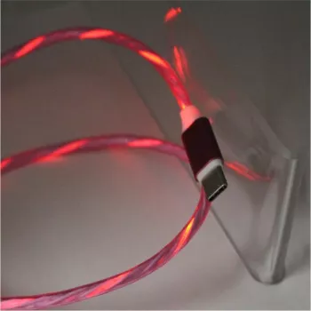 CYOO Flow Light Micro USB įkrovimo kabelis 1 m, rožinis, su tekančios šviesos efektu CY121350