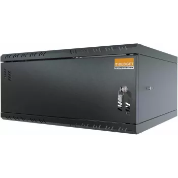 IT-BUDGET TAUNUS 19 colių sieninis spintelė 4U, 450 mm gylio, užrakinamos plieninės durelės, juoda 90ITB19445MS
